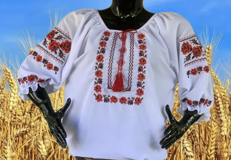 Жіноча вишиванка, шифон (розміри: 56-62), в упаковці 4 штуки №333839 - Delux 909