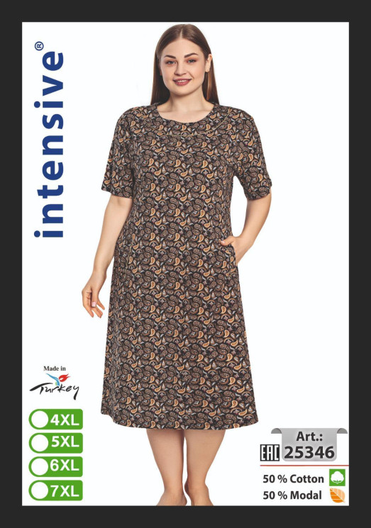 Сукня домашня жіноча "25346" (р: 4XL,5XL,6XL,7XL) в упаковці 4 шт. №371213 - Romex HR1980