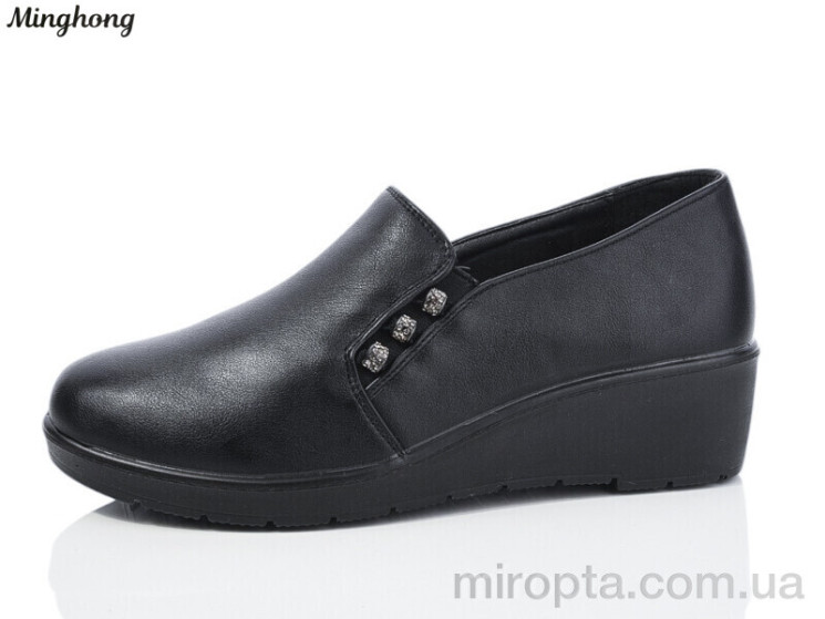 Туфлі 7707 black р: 37-42, в упаковці: 8 пар, купити тільки гуртом - 1030285