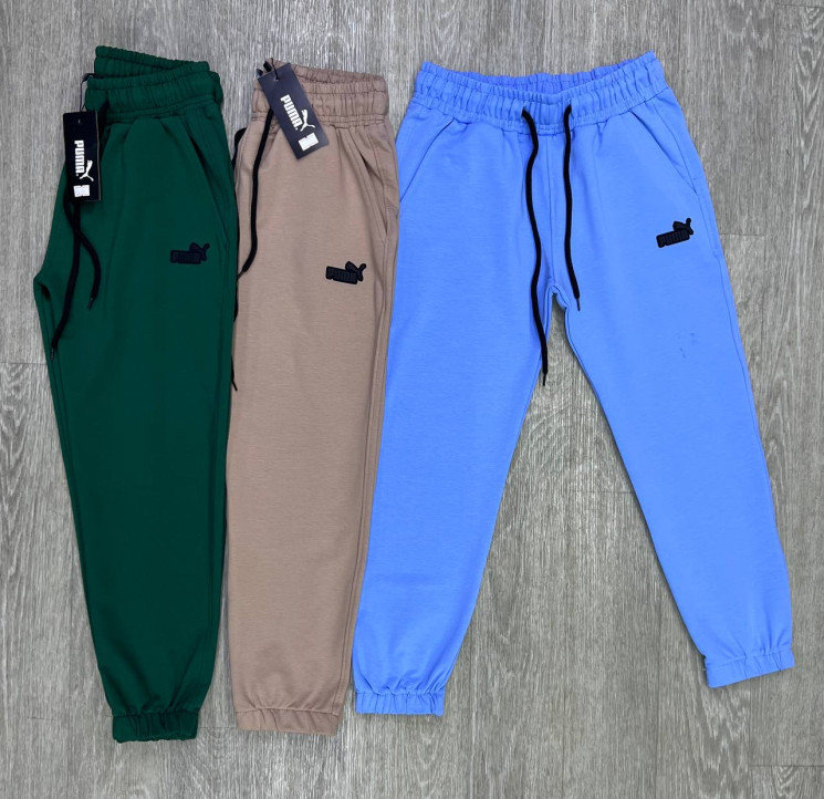 Спортивні штани Puma "258-2" турецька двохнитка (р: 9-13 років) 3 кольори, в упаковці 5 шт. №364524 - Spider