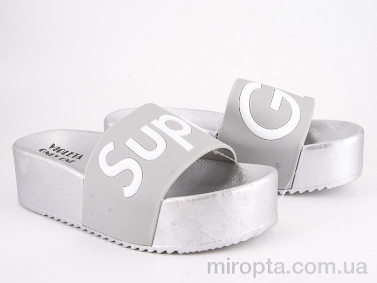 Шльопанці 8-306 silver р: 36-41, в упаковці: 8 пар, купити тільки гуртом - 490725