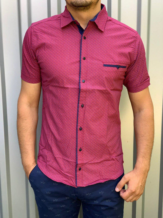 Сорочка No Brand р M-3XL Чоловіча R31 wine - NikNumbers SE1041-1042