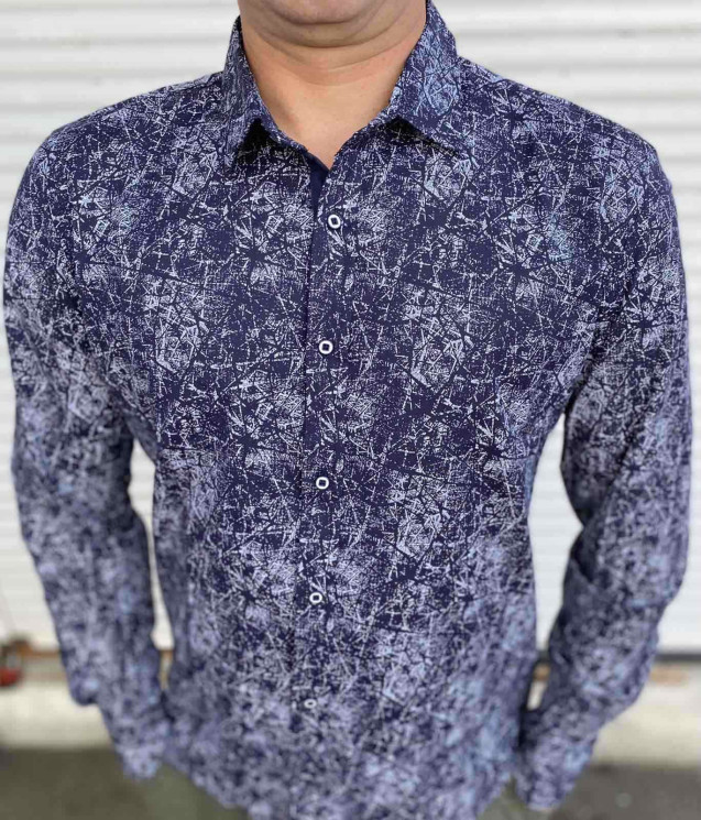 Сорочка No Brand р M-3XL Чоловіча S2939 blue - NikNumbers SE1041-1042