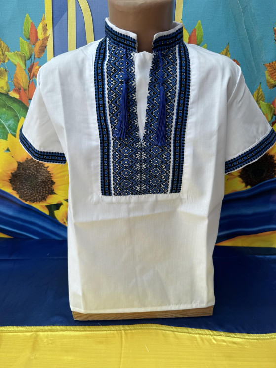 Вишиванка дитяча, паплін (розміри: 116-152 ), в упаковці 6 штук №313816 - Delux 909