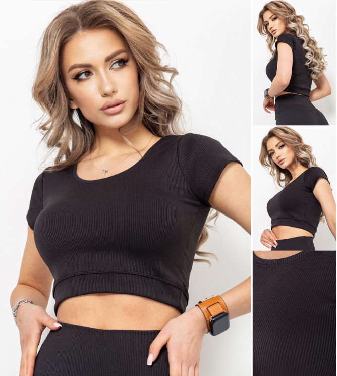 Жіночий топ, рубчик (р: S.S.M.M.L.XL.), в упаковці 6 шт. № 355332 - Relaxwear RZ3531