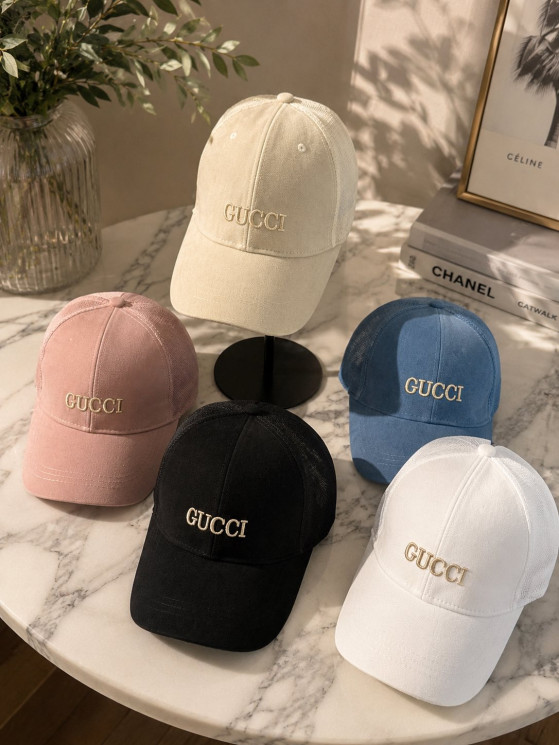 Бейсболка жіноча GUCCI, котон, сітка (Розмір: 56-59), мікс кольорів, в упаковці 5 штук №345449 - Great