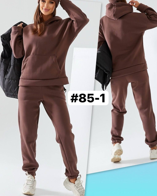 Спортивний жіночий костюм «85» на флісі, тринитка, оптом