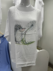 Футболка жіноча льон (Розмір: XL-4XL) в уп 4 шт №156596