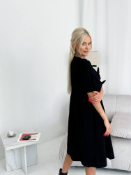 Сукня жіноча з акцентними бантиками, льон жатка люкс м. 559 (р: 42-46, 48-52) №821600