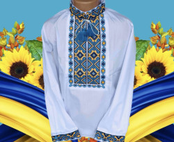 Вишиванка дитяча, паплін (розміри: 158-176 ), в упаковці 4 штуки №333313