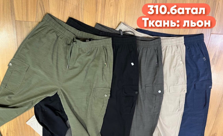 Штани чоловічі "310" льон (р: 56-64) 5 кольорів, в упаковці 5 шт. №383916 - Kelly ZL407