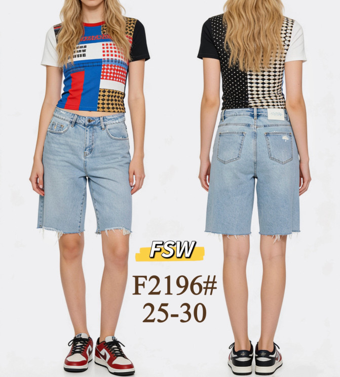 Джинсові шорти жіночі м.2196 (р:25-30) в упаковці 6 штук №762051 - DashaDzins 3360