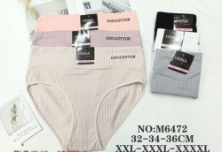 Труси жіночі, котон, м.М6472 ( розмір: ХL-XХXL ), мікс кольорів, в упаковці 12 штук №332909