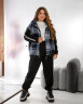 Костюм жіночий з клітинкою, тринитка з начосом+полар фліс, м. 4074 (р: 48-50, 52-54) №717730 - 