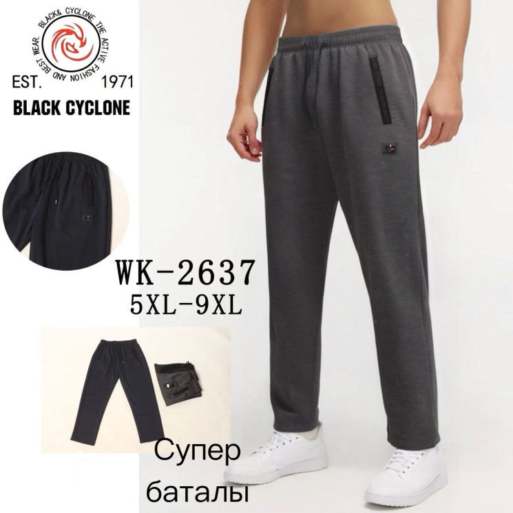 Спортивні штани чоловічі, трикотаж, м.WK-2637 (Розмір: 5XL-9XL ), 3 кольори, в упаковці 5 штук №343334 - 