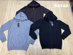 Спортивна кофта чоловіча, двохнитка (р: 2XL,3XL,4XL,5XL,6XL) 3 кольори, в упаковці 5 шт. №381511