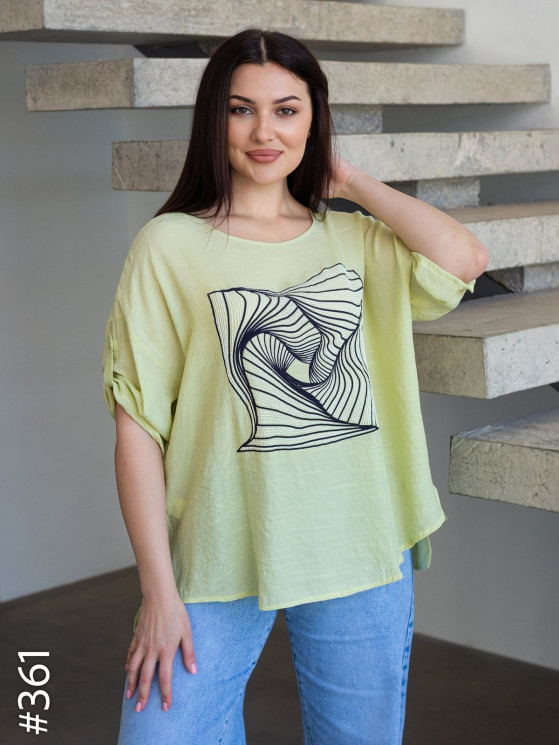 Блузка жіноча льон , м.361, (Розмір: 3XL-6XL), в упаковці 4 штуки, №751745 - Coolme WE3111