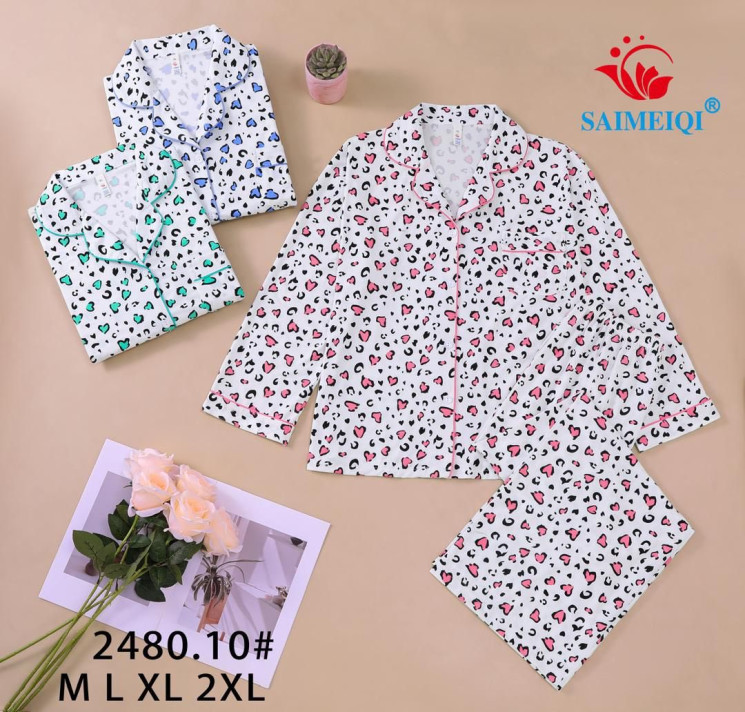 Піжама жіноча трикотаж м.2480.10 (Розмір: M-2XL)  в упаковці 4 штуки №756525 - Ekaterina