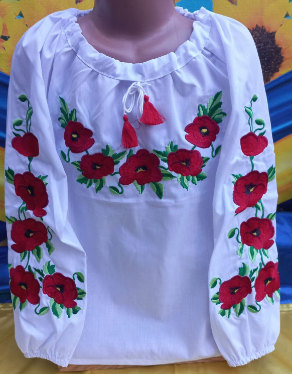 Вишиванка дитяча, паплін (розміри: зріст 152-170), в упаковці 4 штуки №307967 - Delux 909