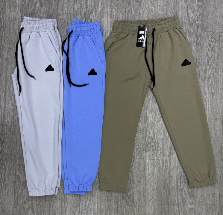 Спортивні штани Adidas "258-3" турецька двохнитка (р: 13-17 років) 3 кольори, в упаковці 5 шт. №364526 - Spider