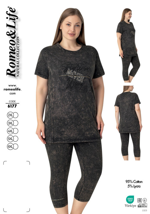 Прогулянковий костюм жіночий "6177" (р: 2XL,3XL,4XL,5XL,6XL) в упаковці 5 шт. №370778 - Romex HR1980