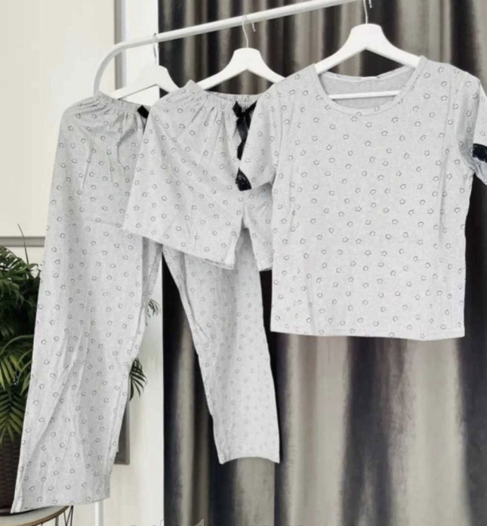 Піжама трійка жіноча, трикотаж, м.212-5 (Розмір: M, L, XL),  в упаковці 3 штуки №321692 - Ekaterina
