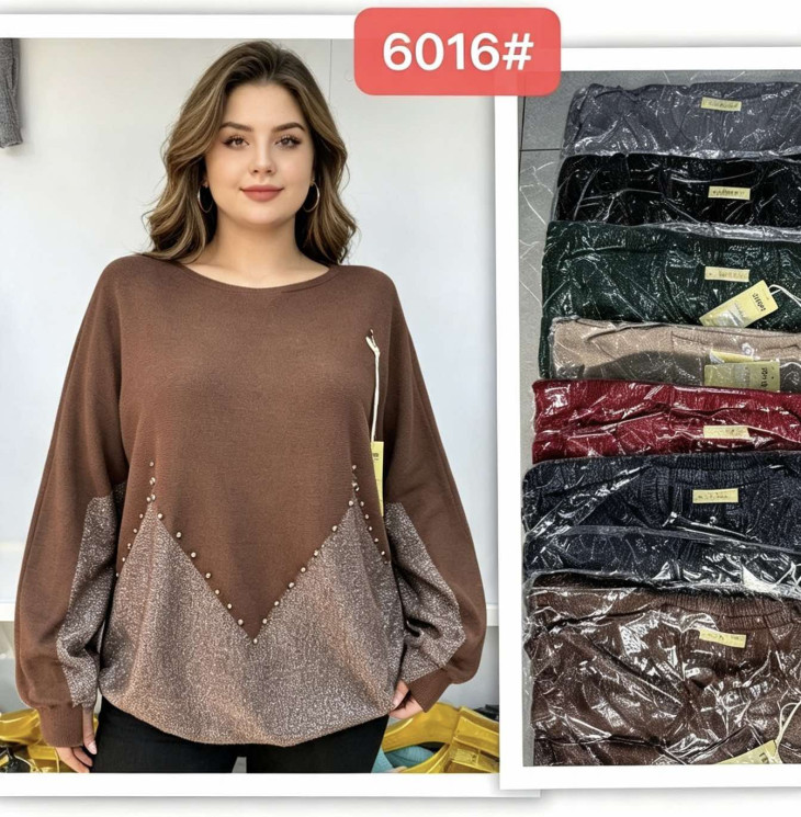 Кофта жіноча кашемір м.6016 (р.50-54) мікс кольорів в упаковці 5 штук №763974 - Cute WE3128