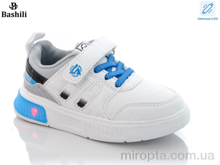 Кросівки D802-1K LED white-blue р: 26-31, в упаковці: 8 пар, купити тільки гуртом - 721259