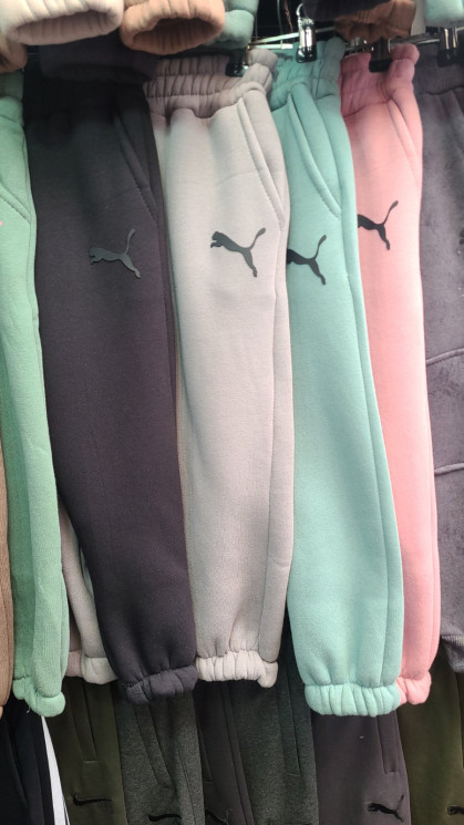 Штани спортивні дитячі Puma, трикотаж, фліс (р. 92-116 ), 4 кольори, в упаковці 5 штук №321792 - StarsSE535