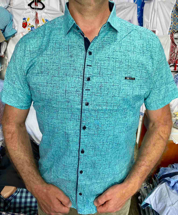 Сорочка No Brand р M-3XL Чоловіча R99 l.green - NikNumbers SE1041-1042