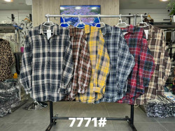 Сорочка жіноча, фланель з камінням, м. 7771 (Розмір: 3XL-6XL ), 6 кольорів, в упаковці 4 штуки №346106