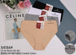Труси жіночі, котон, м.Х4184 ( розмір: XL, ​XХL, XХXL ), мікс кольорів, в упаковці 12 шт. №322085