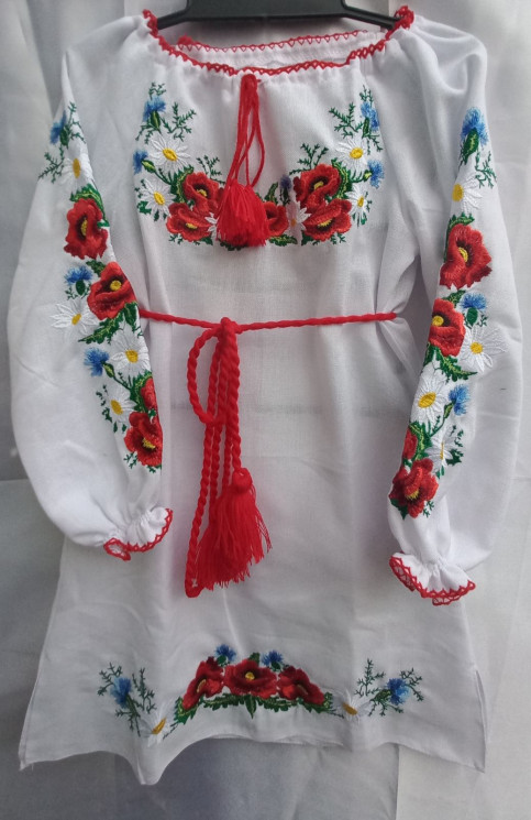 Сукня-Вишиванка дитяча (Розмір: 98-152 см) домотканна тканина №820854 - UA SE1005