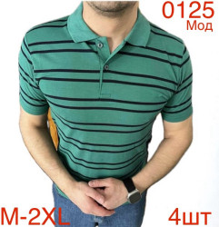 Футболка поло чоловіча у смужку, м.0125, (р. M–2XL),  9 кольорів, в упаковці 4 штук №751324