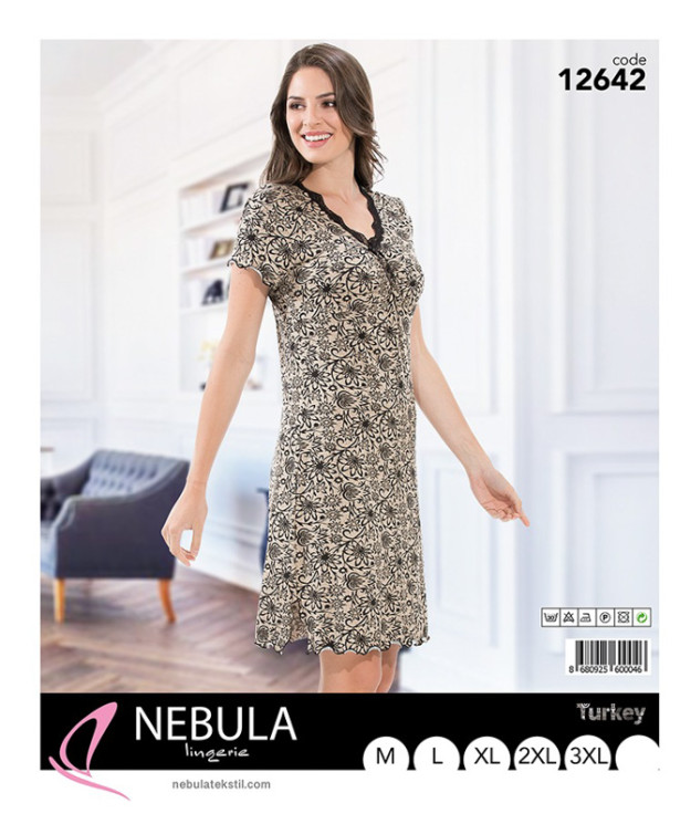 Ночнушка No Brand р M-3XL Жіноча 12642 beige - DisneyOpt SE893