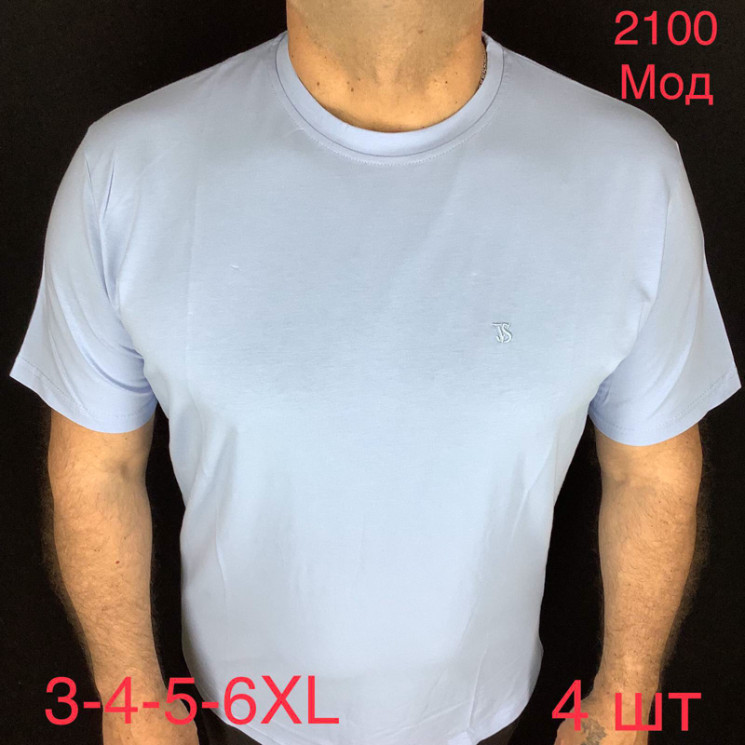 Футболка Vip Stone р 3XL-6XL Чоловіча 2100 l.blue - Nadiyka BG/PO2161-2162