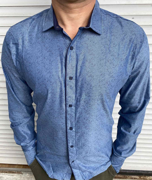 Сорочка No Brand р 3XL-6XL Чоловіча S2996 blue - NikNumbers SE1041-1042