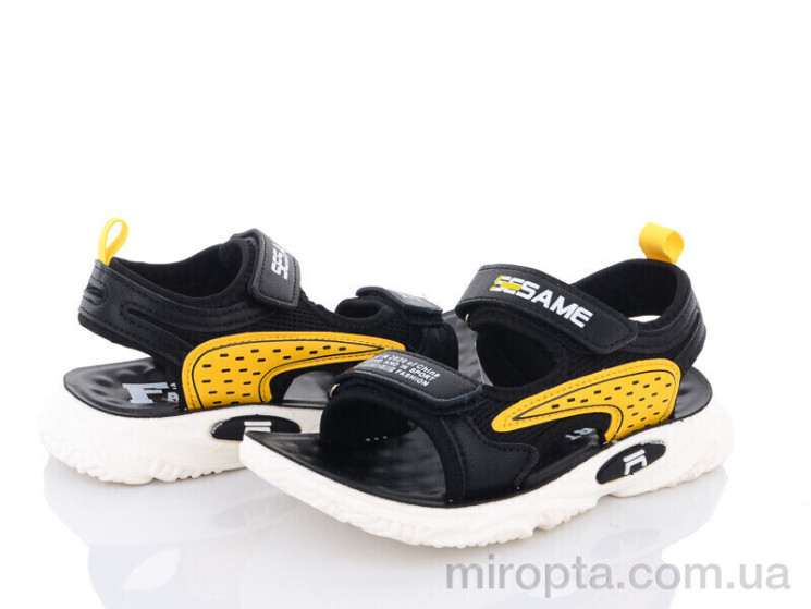 Сандалі PL10(C08) black-yellow р: 32-37, в упаковці: 6 пар, купити тільки гуртом - 823042