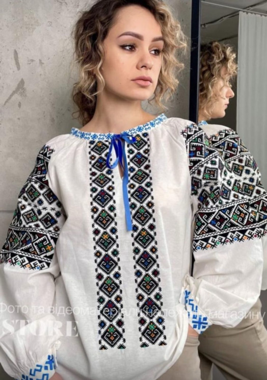 Вишиванка жіноча, льон (розміри: S,M,L ), в упаковці 3 штуки №324849 - Delux 909