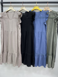 Сукня жіноча, льон, м.10759 (р: 3XL-6XL), 4 кольори, в упаковці 4 штуки №330158