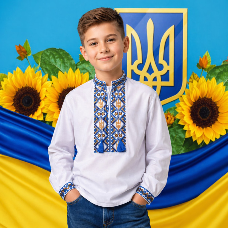 Вишиванка дитяча, паплін (розміри: 6-12 років), в упаковці 7 штук №343264 - Delux 909