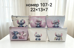 Косметичка "107-2" текстиль (р: 22*13*7см) мікс кольорів, в упаковці 12 шт. №378435