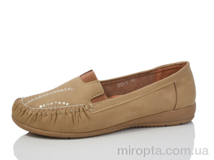 Туфлі 708-1 beige р: 41-43, в упаковці: 6 пар, купити тільки гуртом - 1028685
