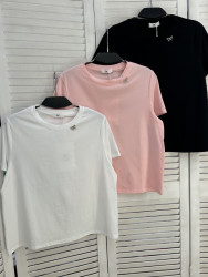 Футболка жіноча "2276" котон (р: one size) 3 кольори, в упаковці 5 шт. №385997