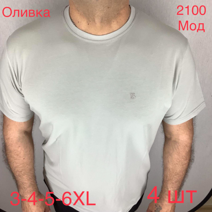 Футболка Vip Stone р 3XL-6XL Чоловіча 2100 olive - Nadiyka BG/PO2161-2162