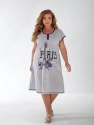 Нічна сорочка жіноча "D71" бавовна (р: 4ХL,5XL,6XL,7XL,8XL) мікс кольорів, в упаковці 5 шт. №378928