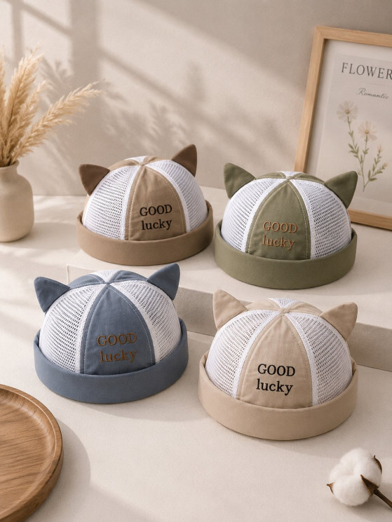 Кепка дитяча біні DOCKER, котон, сітка (Розмір: 50-52), мікс кольорів, в упаковці 5 штук №345088 - Great