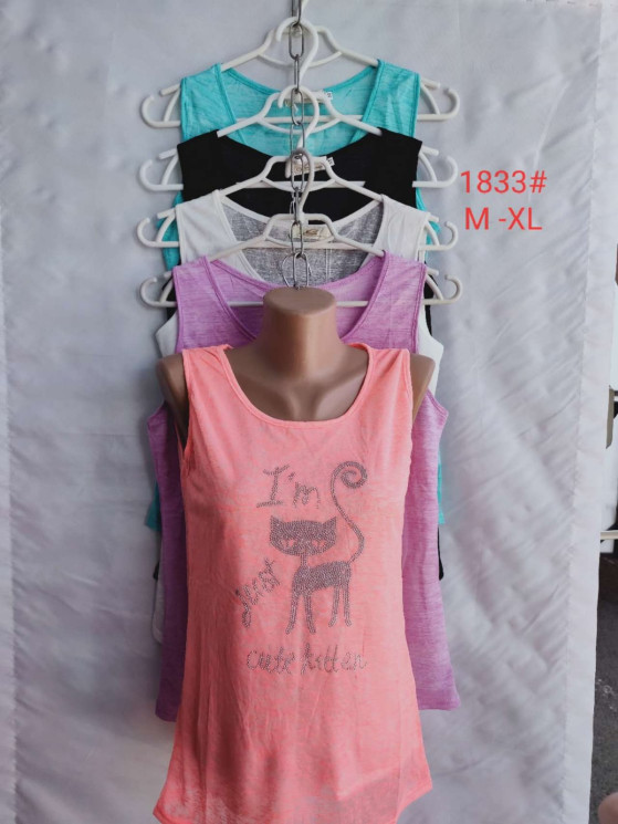 Футболка, p.M-XL, трикотаж, "1833" 5 кольорів, в упаковці 18 штук №806857 - Iris BG/PO436