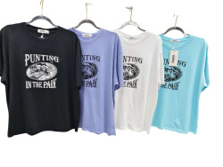 Футболка жіноча, котон (розмір: L-2XL ), мікс кольорів, в упаковці 6 штук №345639
