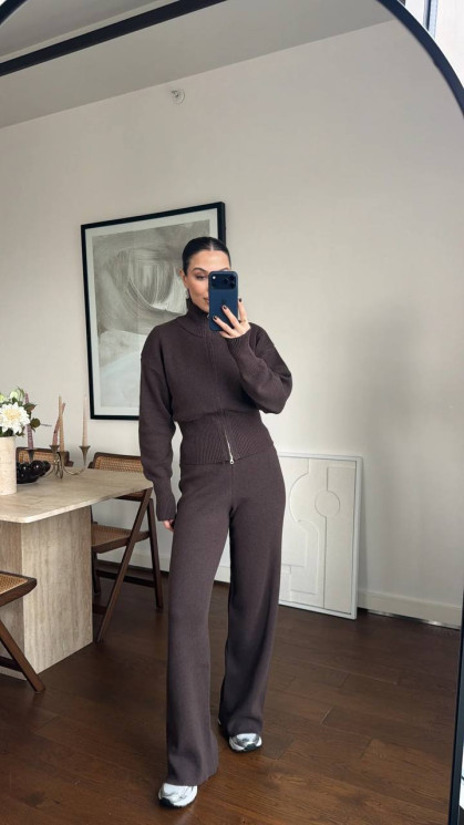 Костюм жіночий, трикотаж м. 321 (р. єдиний) шоколад №411852 - HoneyShop AV872 (n) мод. 321